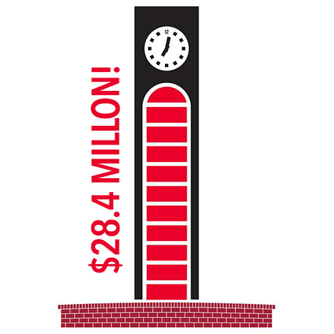 Clock tower graphic